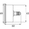 Afbeeldingen van Manometer 0-250 HI 63 mm 1/4BU
