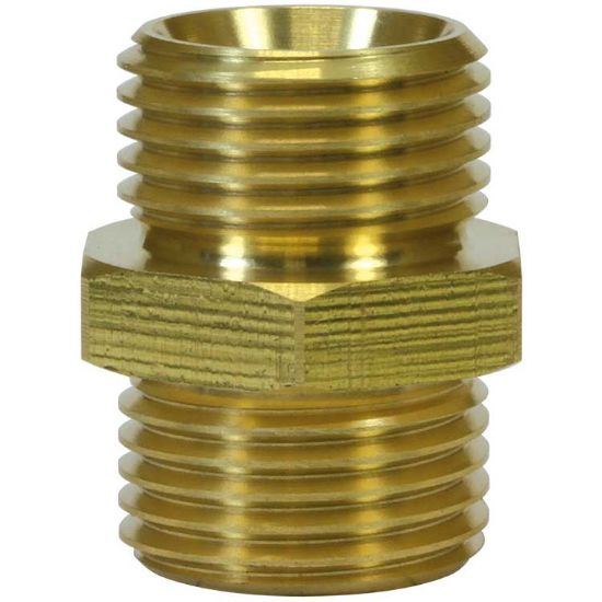 Afbeeldingen van Dubbele nippel 3/8 BU Messing
