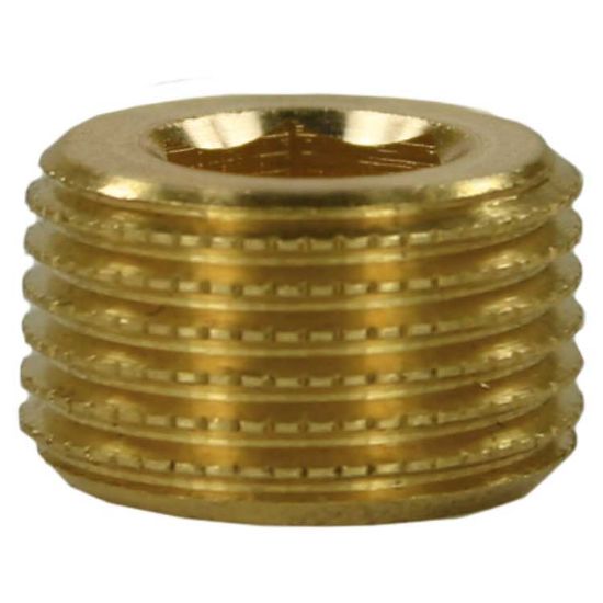 Afbeeldingen van Stop 1/8"BU zonder Rand Messing 250 bar