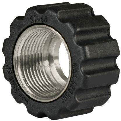 Afbeeldingen van Wartelmoer 22x1,5 16,4 mm zwart RVS