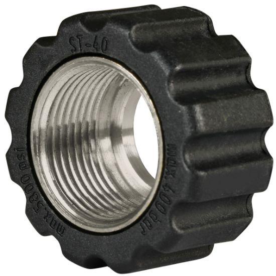 Afbeeldingen van Wartelmoer 22x1,5 16,4 mm zwart RVS