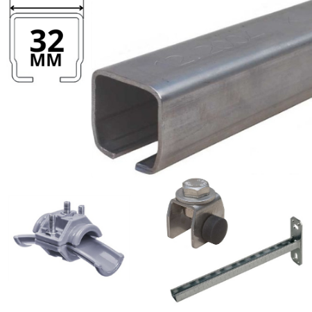 Afbeelding voor categorie Railsysteem 32mm RVS